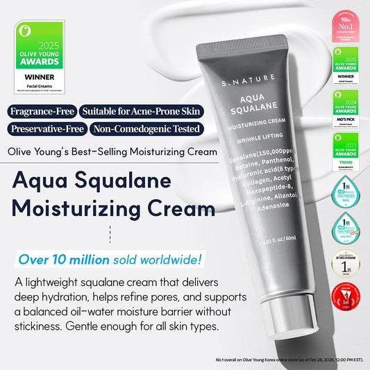 S.NATURE Aqua Squalane Moisturizing Cream (Girl Math Dealz)