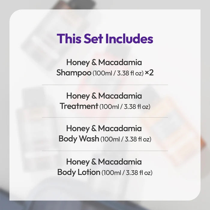 KUNDAL Honey & Macadamia Travel Kit with Pouch - White Musk