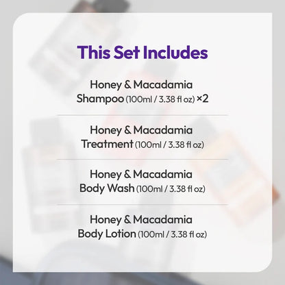 KUNDAL Honey & Macadamia Travel Kit with Pouch - White Musk