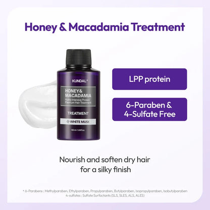 KUNDAL Honey & Macadamia Travel Kit with Pouch - White Musk
