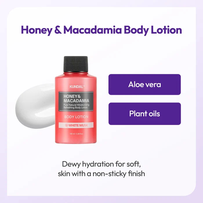KUNDAL Honey & Macadamia Travel Kit with Pouch - White Musk