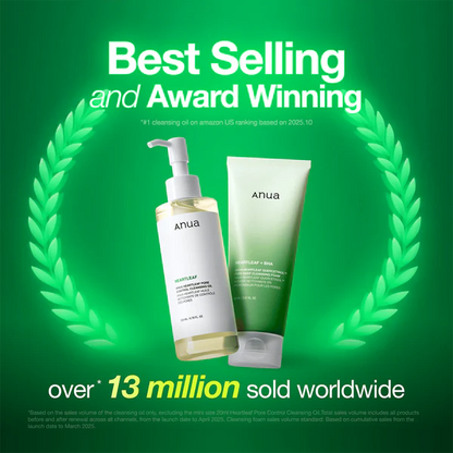 Anua Heartleaf Quercetinol Pore Deep Cleansing Foam 150ml + 15ml Mini Bundle Set