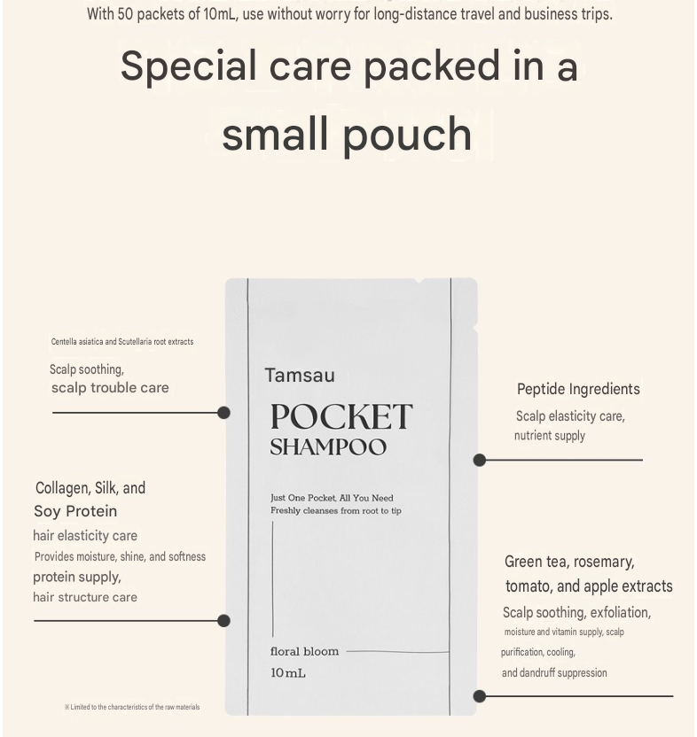Tamsa Pocket Shampoo Floral Bloom Travel Pouch