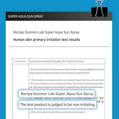 Recipe Sunmon Lab Super Aqua Sun Spray SPF50+ PA++++