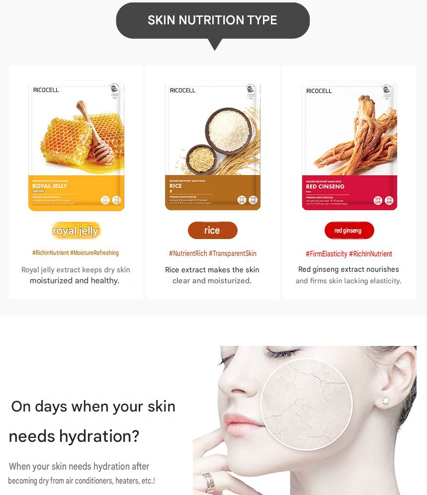 Ricocell Nature Recovery Sheet Mask - 10 Types